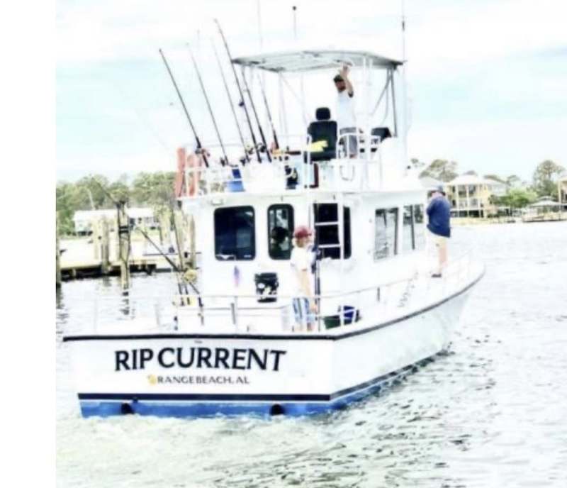 The Rip Current, a 40-foot Michael Fitz charter boat, running out of Orange Beach