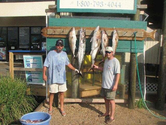 King mackerel hanging at the Zeke's Landing fish rack