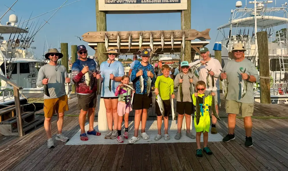 A family charter with kids and their red snapper at Zeke's Landing