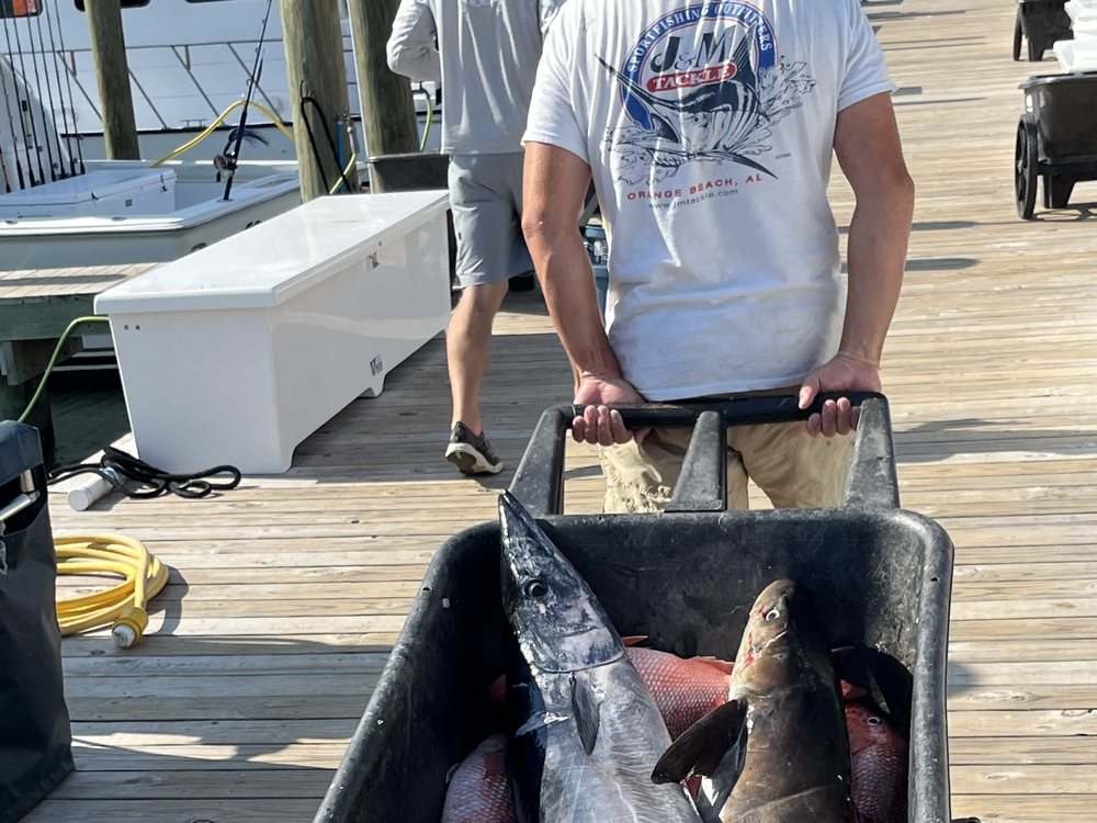 Tuna and red snapper in the cart after a full day offshore
